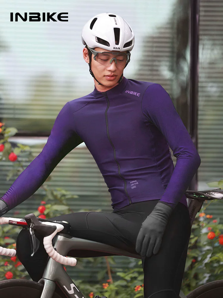 Bộ quần áo đi xe đạp mùa thu đông INBIKE dành cho nam, chất liệu lông cừu ấm áp, dài tay, dùng cho thể thao ngoài trời