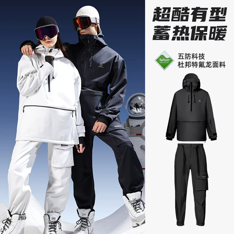Áo khoác trượt tuyết dành cho nữ và nam, không thấm nước, chống gió, chống lạnh, chuyên nghiệp, dày dặn, ấm áp, áo khoác ngoài kiểu Mỹ cho mùa đông.