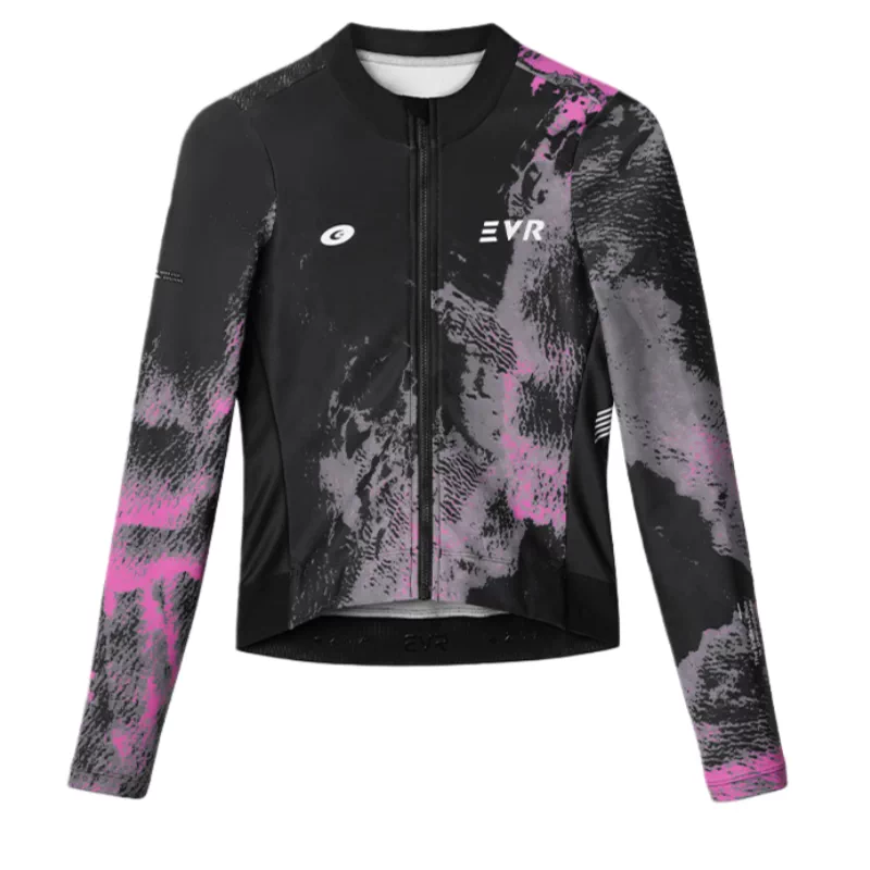 Áo xe đạp đường trường EVR dành cho nữ 2025, áo thể thao tay dài mới cho mùa thu đông, có lớp lót lông cừu, chống gió