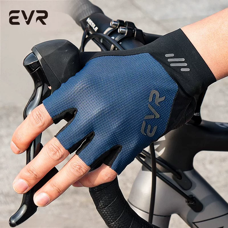 Găng tay đạp xe ngắn ngón tay có đệm EVR găng tay nửa ngón thoáng khí dành cho xe đạp đường trường thể thao ngoài trời mùa xuân hè dành cho nam và nữ