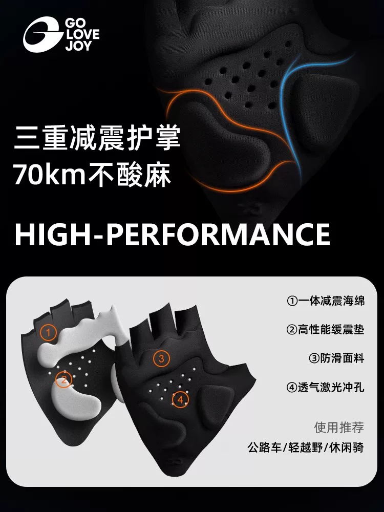 Găng tay đi xe đạp Gaolejie Găng tay chống nắng mùa hè nửa ngón dành cho nam và nữ, găng tay đặc biệt chống sốc và thoáng khí dành cho xe đạp đường trường và leo núi