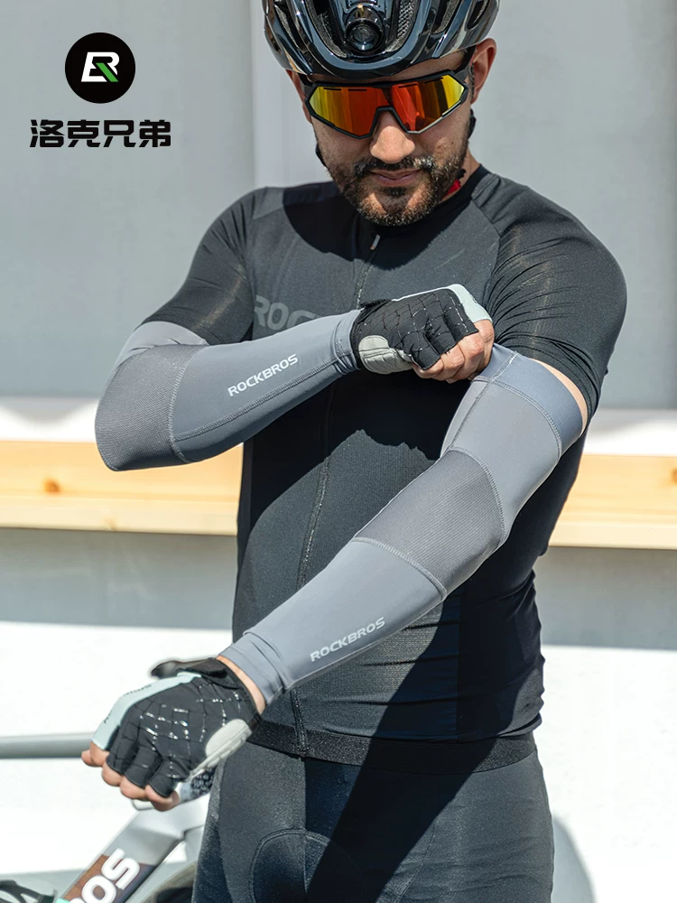 Tay áo chống nắng Rock Brothers dành cho nam và nữ, tay áo chống tia cực tím, tay áo đi xe đạp mùa hè bằng lụa băng