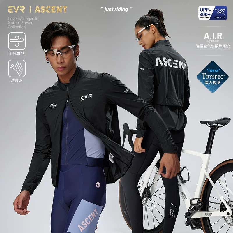 Áo gió đi xe đạp EVR dành cho nam và nữ, áo khoác đi xe đạp đường trường nhẹ, chống gió, chống thấm nước và thoáng khí