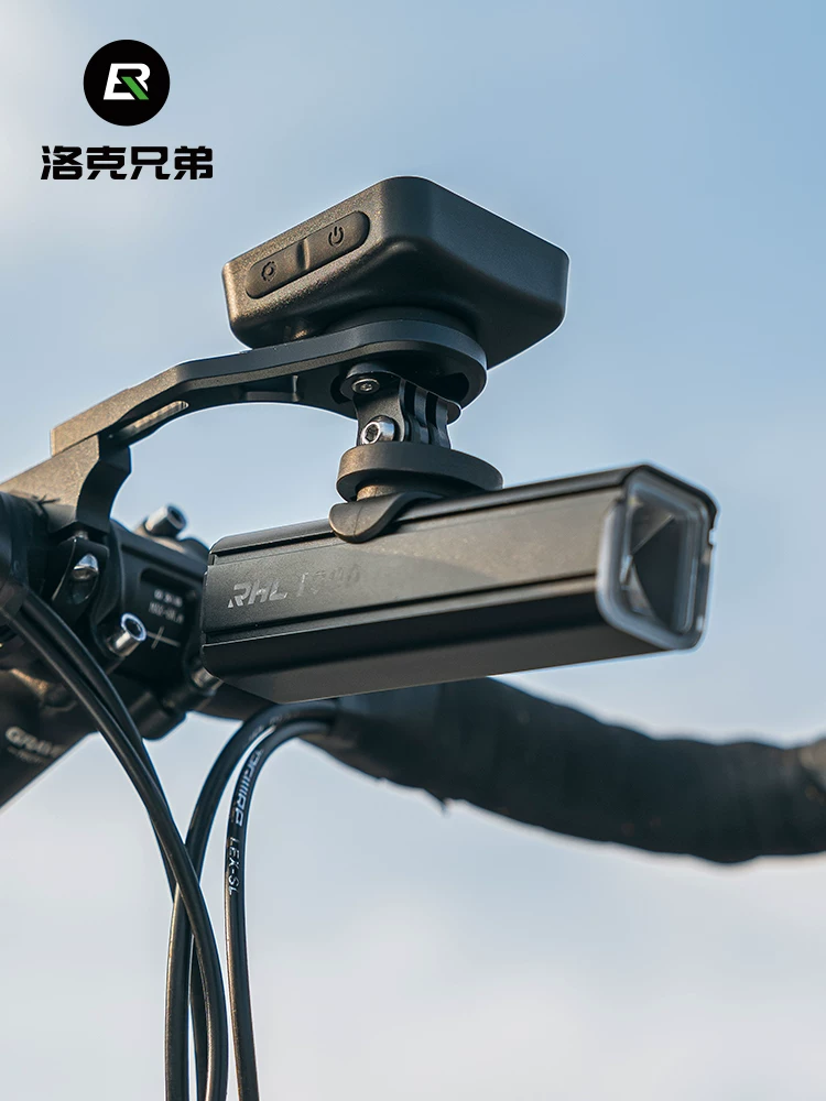 Bộ đèn xe đạp Rock Brothers tích hợp máy tính GPS dành cho xe đạp leo núi và xe đạp đường trường, có đèn pin sáng.