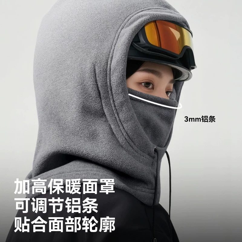 Mũ trượt tuyết có mũ trùm đầu và khăn giữ ấm cổ tích hợp, lớp lót bên trong chống gió và chống lạnh, mũ balaclava cỡ lớn dành cho đi xe đạp ngoài trời.