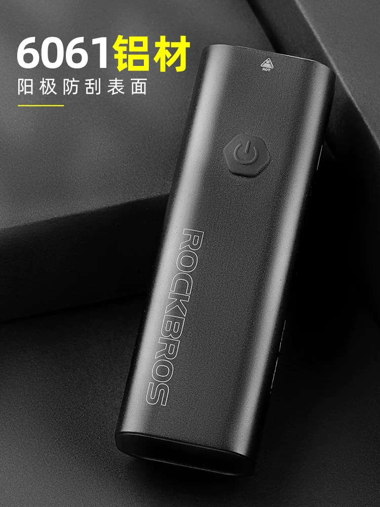 Đèn xe đạp Rock Brothers xe đạp leo núi đi đêm đèn pin mạnh mẽ có thể sạc lại USB đèn pha chống mưa thiết bị đi xe đạp