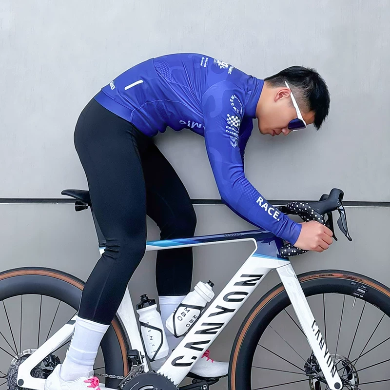 SWG Mingsheng Bộ đồ đi xe đạp bằng lông cừu mùa thu đông Bộ đồ đi xe đạp dày dặn ấm áp Bộ đệm mũi tên đôi