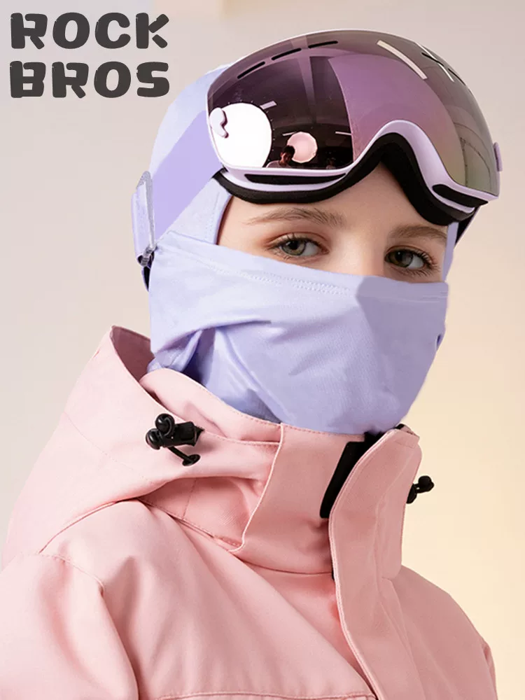Mũ trùm đầu trượt tuyết dành cho trẻ em ROCKBROS dành cho bé trai và bé gái, chống gió, ấm áp, nhanh khô, mũ trùm đầu chắn gió, bảo vệ mặt ngoài trời