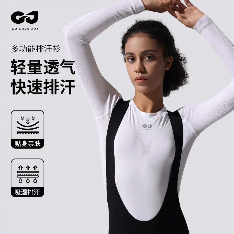 Golovejoy Áo thấm mồ hôi đi xe đạp dành cho nữ mùa thu đông dài tay lớp lót bên trong quần áo ấm áp xe đạp nhanh khô