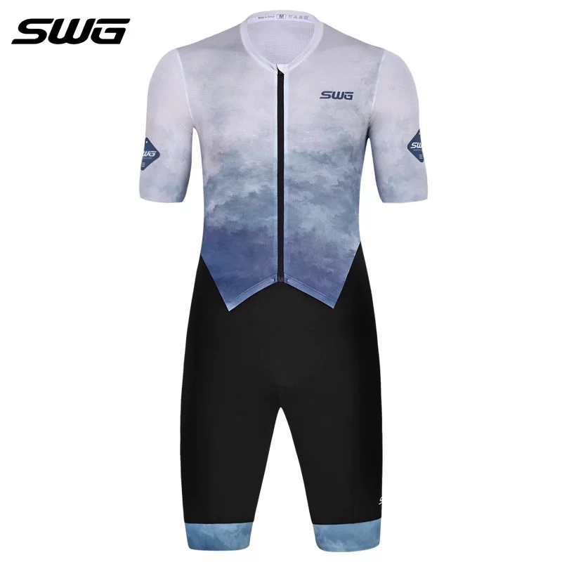 SWG Mingsheng 25 bộ đồ liền thân ngắn tay mùa xuân hè mới nhập khẩu bộ đồ thi đấu đạp xe đệm đôi mũi tên dành cho nam