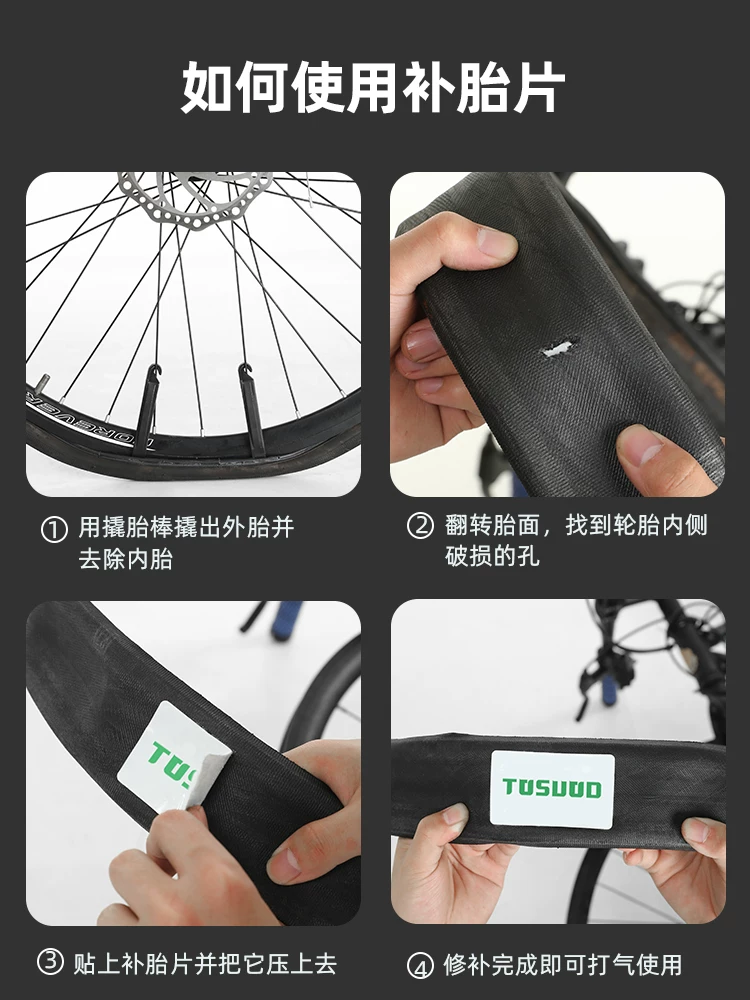 Bộ dụng cụ sửa chữa lốp xe đạp Captain Tas, sửa chữa săm xe đạp leo núi và đường trường, không cần keo, bộ dụng cụ sửa chữa di động