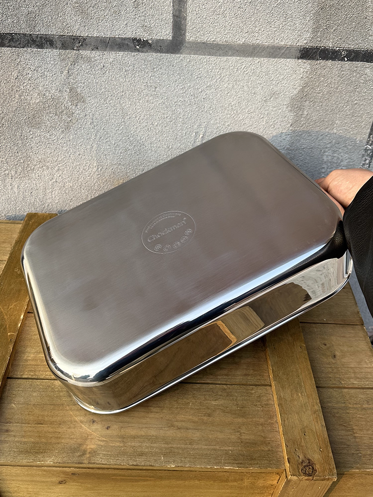 Chảo vuông bằng thép không gỉ 18/10 hiếm có, chảo rán dày, chảo nướng, đĩa lớn, thích hợp cho bếp từ và bếp gas.