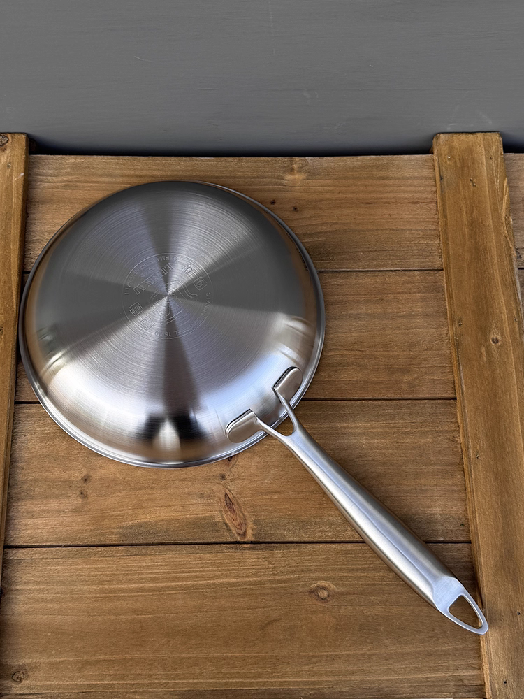 Chảo inox 304, không tráng phủ, chống dính, chảo làm bánh kếp, chảo bổ sung thức ăn cho bé, thích hợp cho bếp từ và bếp gas.