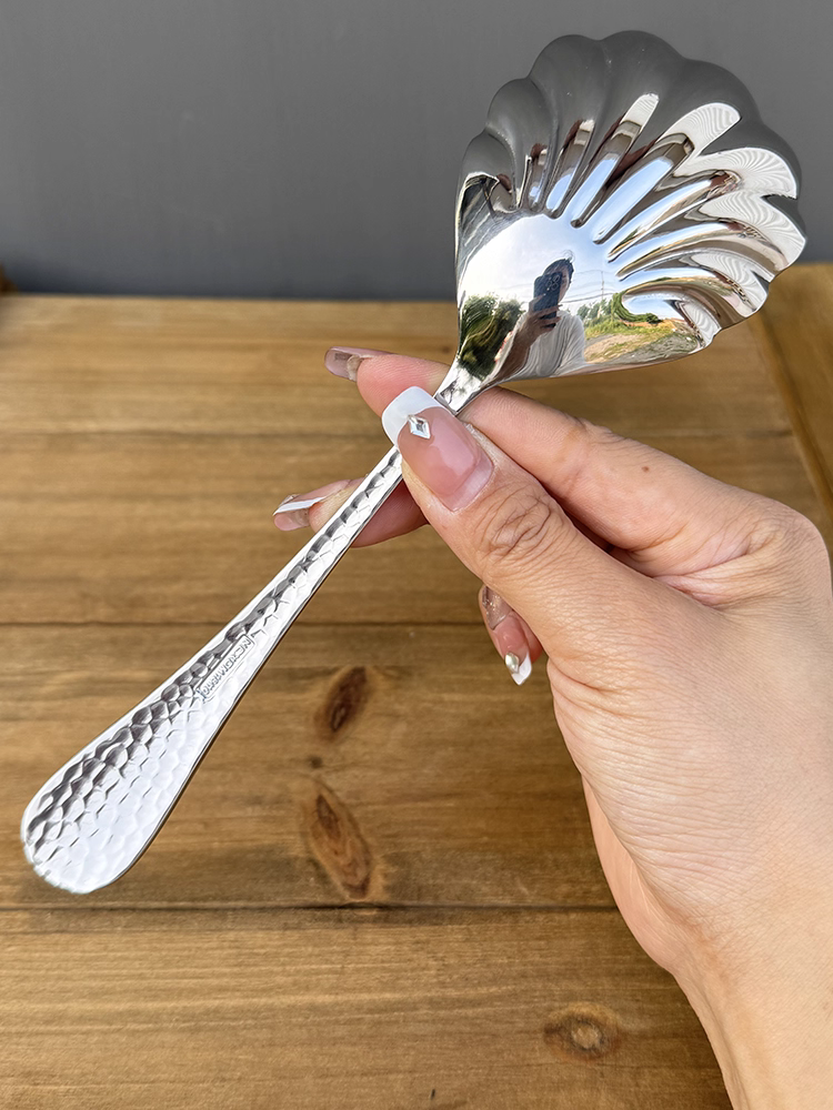 Muỗng phục vụ bằng thép không gỉ 18/10 mới, đồ dùng khách sạn, muỗng phục vụ kiểu búa, muỗng trộn, muỗng hình vỏ sò