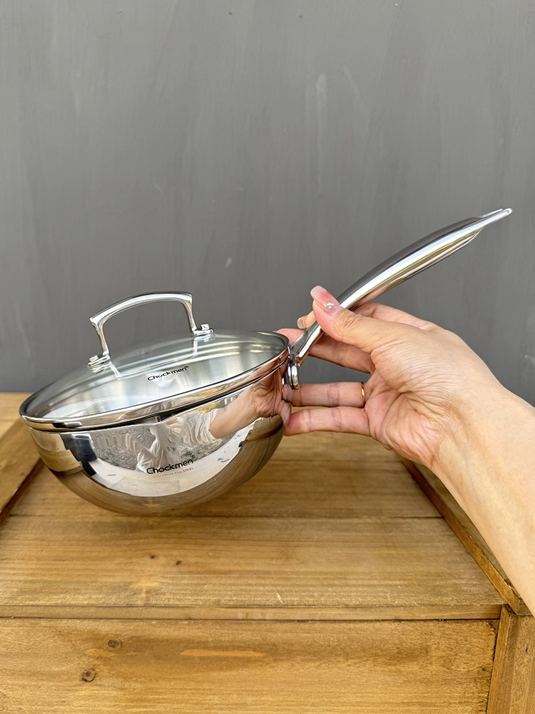 Nồi sữa bằng thép không gỉ 18/10 dành cho một người, chảo rán nhỏ một tay cầm, chảo Yukihira không tráng phủ, chảo đa năng để chiên, nấu ăn và luộc, 16cm