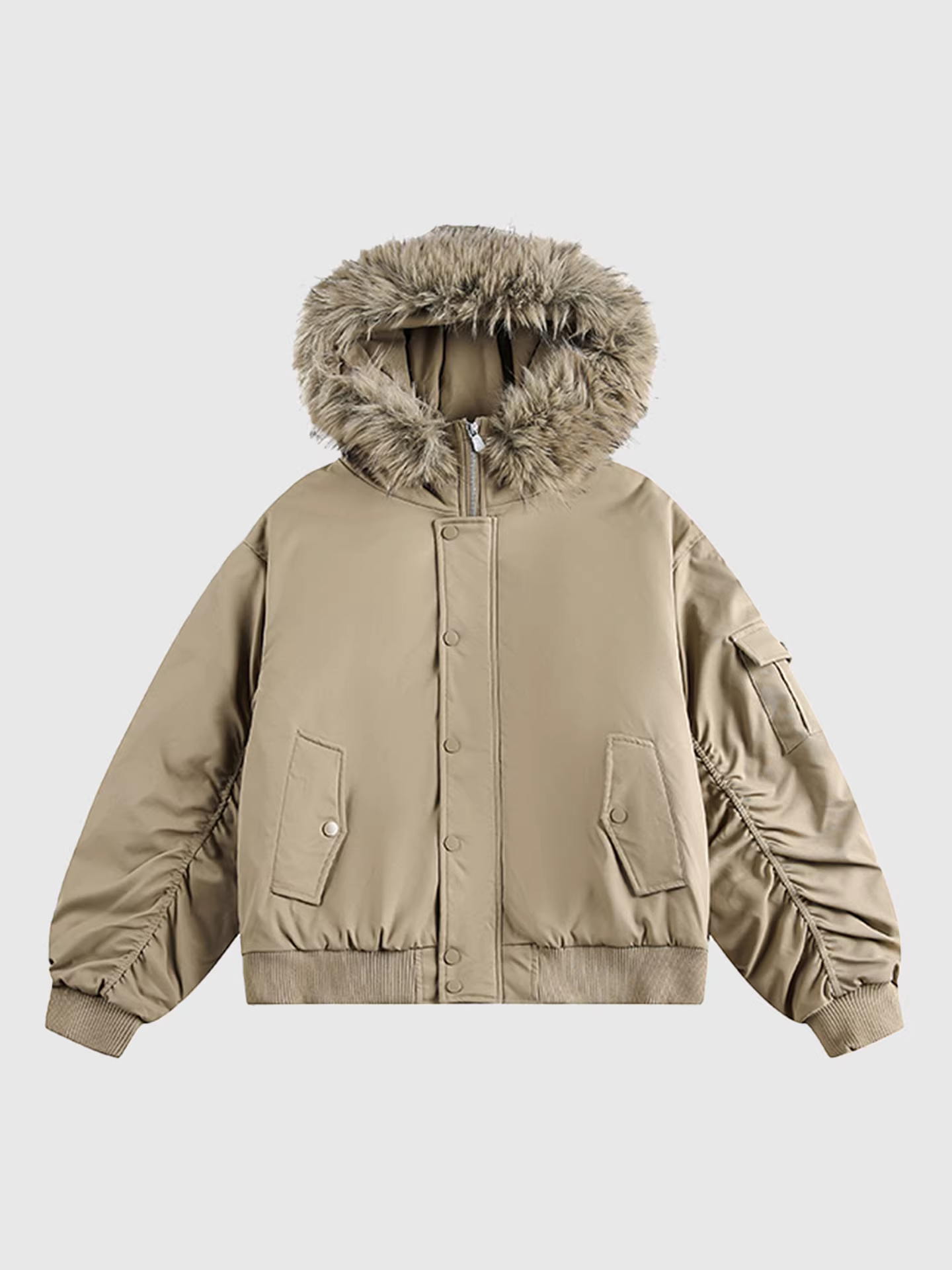 Áo khoác parka dày dặn giữ ấm kiểu Mỹ mùa đông dành cho nam, có cổ lông, áo khoác cotton rộng rãi có mũ trùm đầu