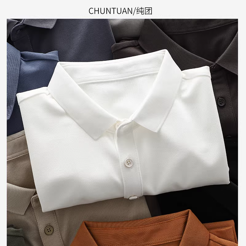 Áo polo kiểu Nhật dành cho nam, tay ngắn, thương hiệu thời thượng, thời trang, dáng rộng, đa năng, giản dị, mùa hè, màu trơn, có cổ, áo thun nam, tay lửng.