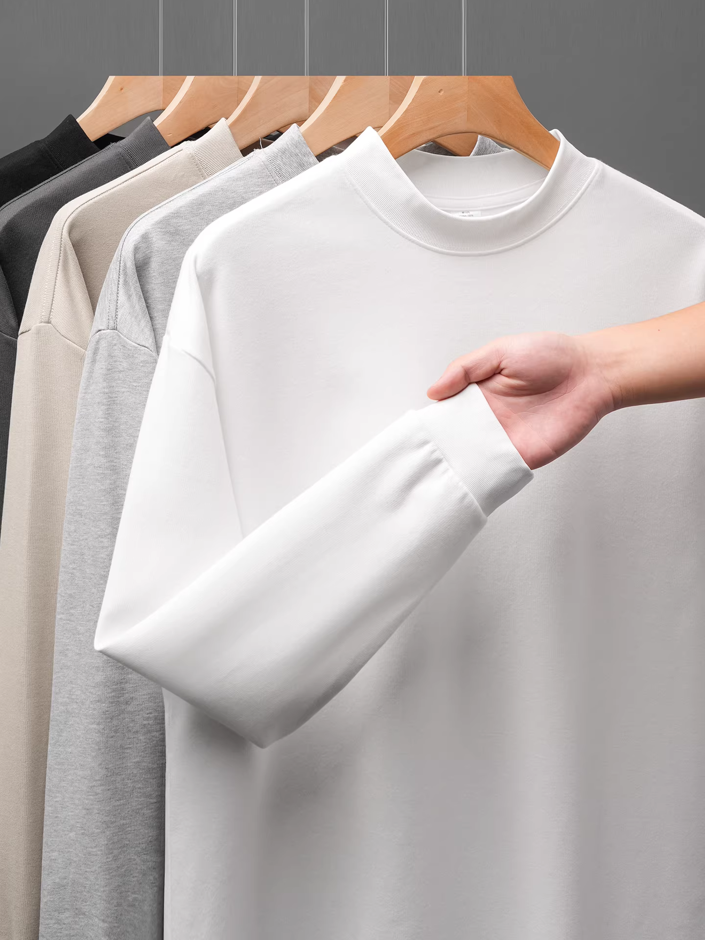 Áo lót giữ nhiệt cổ cao nửa cổ Sorona dành cho nam, lớp trong dày 300g mùa đông, áo thun dài tay giữ nhiệt và giữ nhiệt độ.