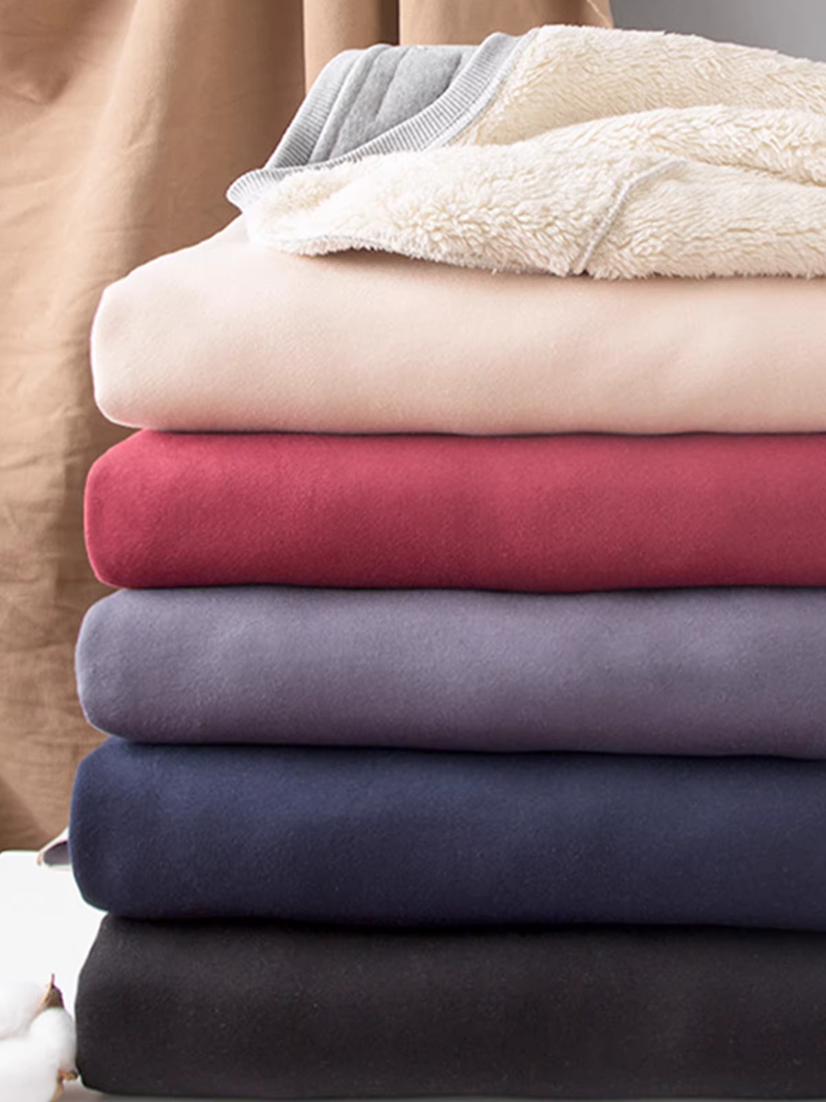 Áo len nam 500G chất liệu len cừu dày dặn, lót lông cừu và dày hơn, mùa đông 2025, màu trơn, dáng rộng, ấm áp, cổ tròn