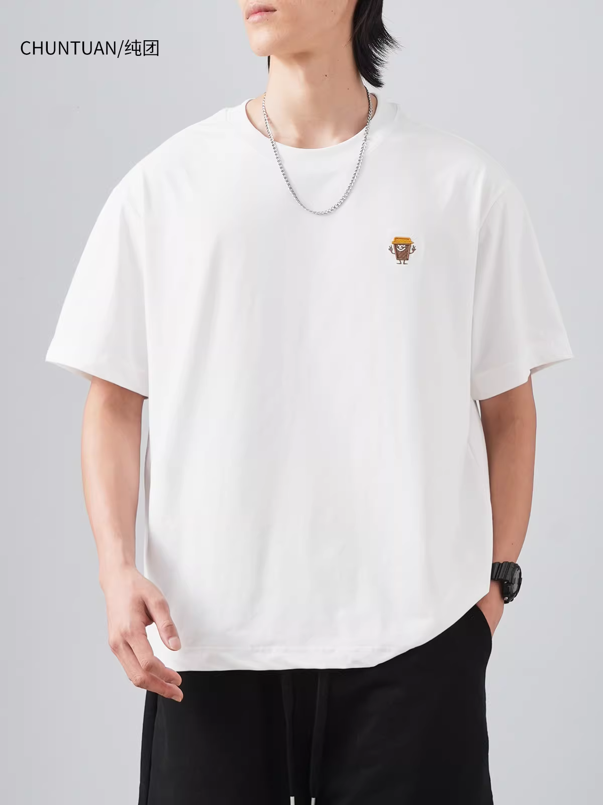 Áo thun Solona Cool Feeling hạng nặng Áo thun nam tay ngắn mùa hè phong cách Mỹ Thương hiệu hợp thời trang thêu trẻ trung Áo thun chống nắng kháng khuẩn cho nam