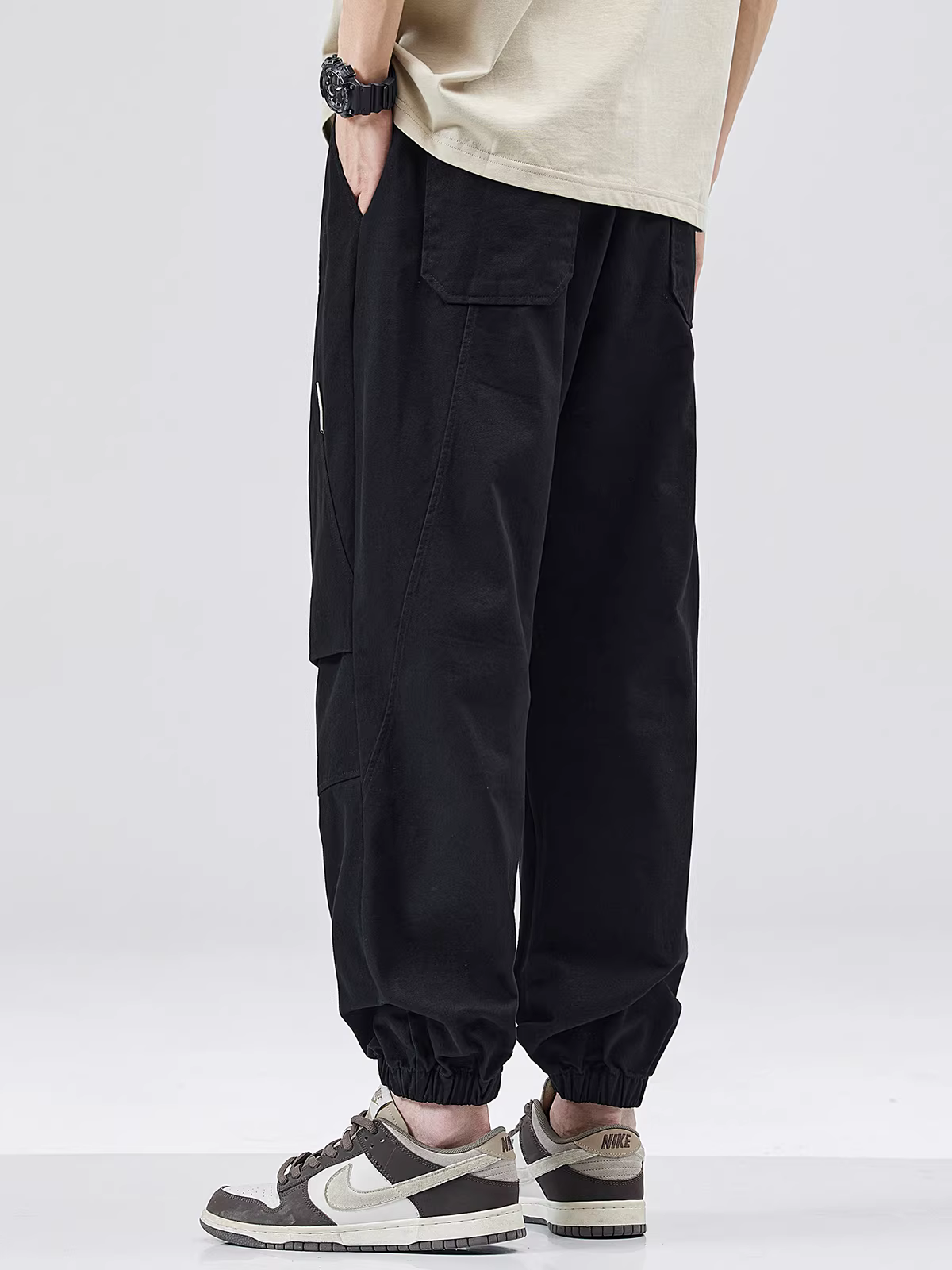 Quần cargo mỏng mùa hè kiểu Mỹ thời trang, quần jogger lính dù chất liệu cotton nguyên chất, quần thể thao nam cá tính, rộng rãi, thoải mái