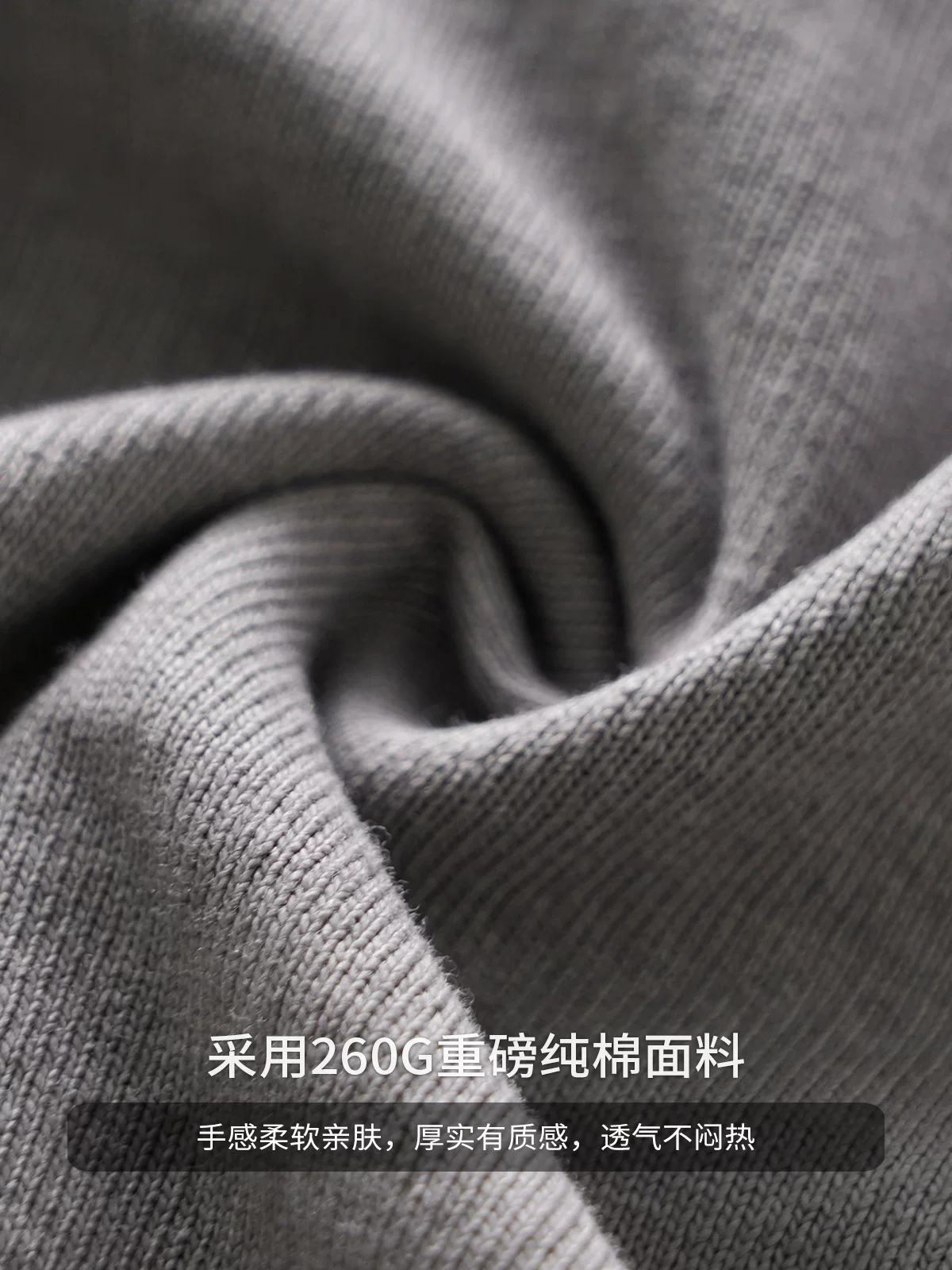 Áo thun cotton 100% dày 260G tay ngắn nam mùa hè phong cách Mỹ cổ điển rộng rãi in hình cổ tròn tay lửng