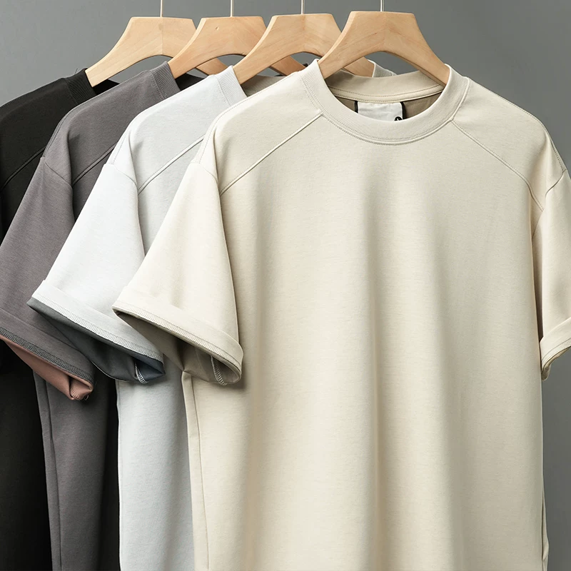 Áo thun nam modal chất liệu mát mẻ, tay ngắn, kiểu dáng mới hè 2025, mềm mại, thoáng khí, màu trơn, dày dặn, nhanh khô