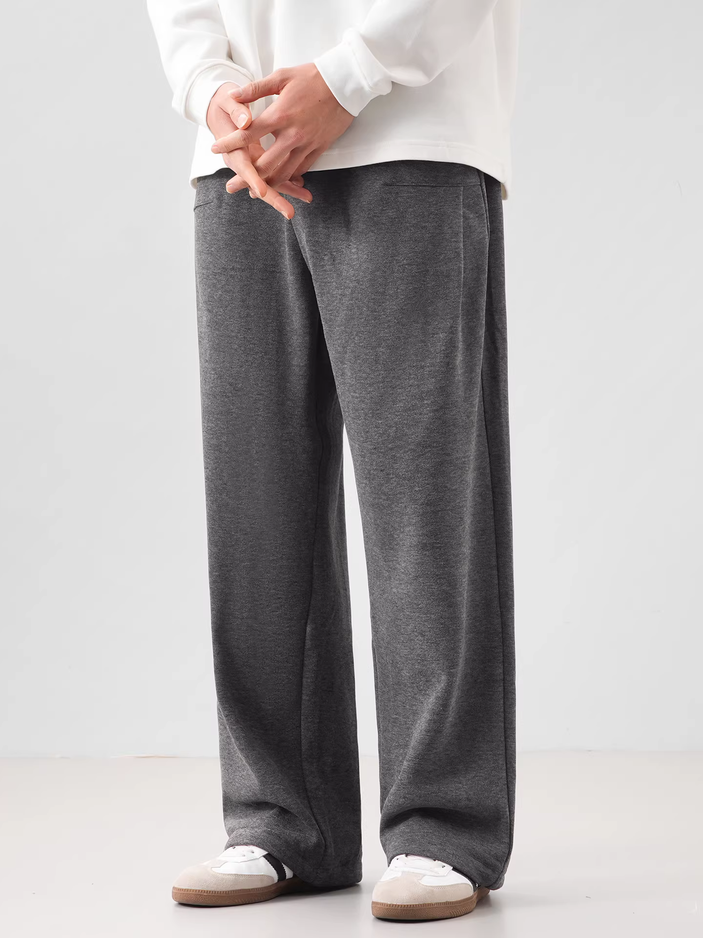 Quần âu nam chất liệu len lộn dày 480G, mùa thu đông cao cấp, lót lông cừu dày dặn, ấm áp, dáng rộng, ống thẳng