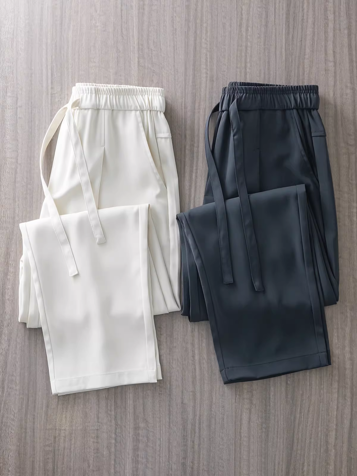 Quần lụa đá mát lạnh dành cho nam, quần mùa hè mỏng, nhanh khô, thoáng mát, quần dài thẳng ống rộng co giãn cao dành cho nam