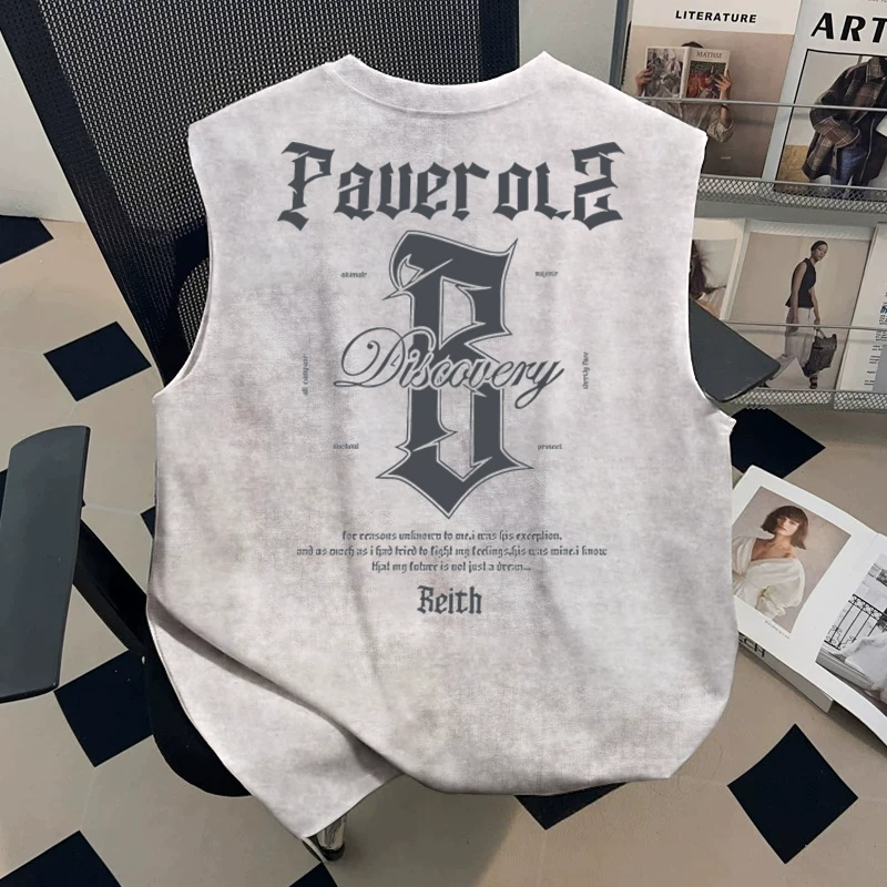 Outlet~ Hàng xuất khẩu thanh lý, áo vest thể thao kiểu Mỹ nhuộm tie-dye mới, phong cách ins, giá rẻ