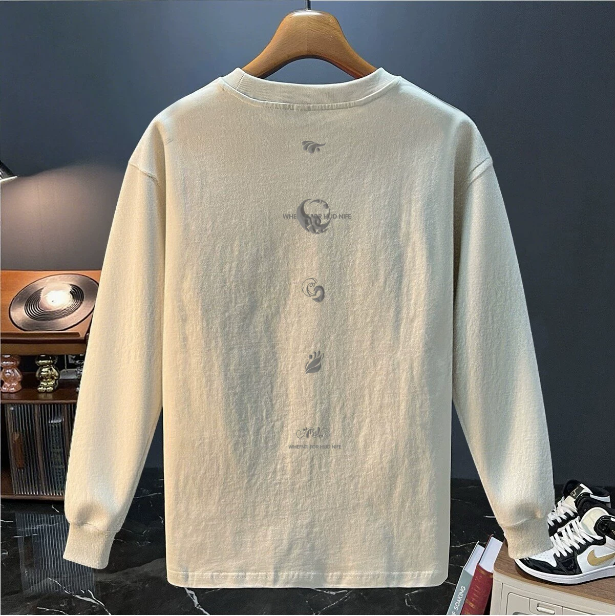 Áo thun cotton thu đông dáng rộng, kiểu Mỹ, hàng xuất khẩu, giá rẻ, chất liệu cotton nguyên chất, đa năng, tay dài