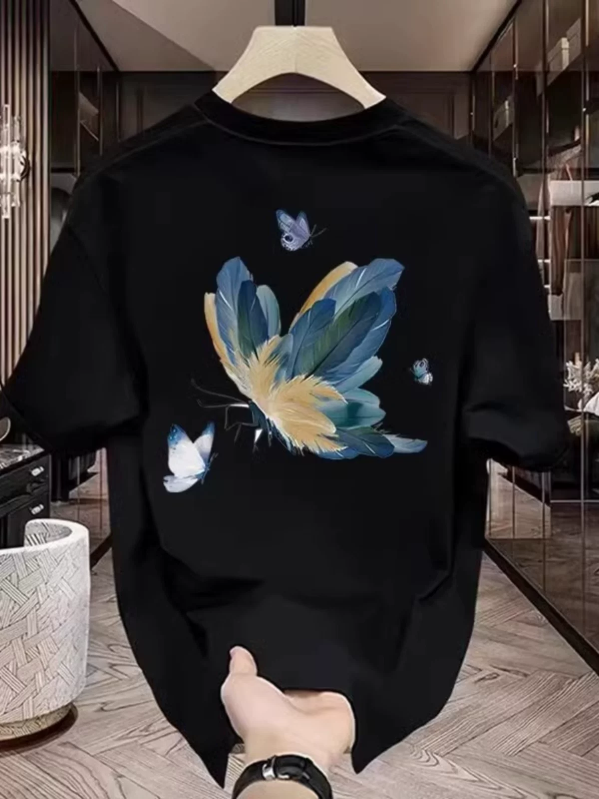 Xả kho hàng xuất dư ~ Áo thun cotton dày dặn, kiểu dáng đơn giản, in họa tiết, tay ngắn, unisex, phong cách thường ngày