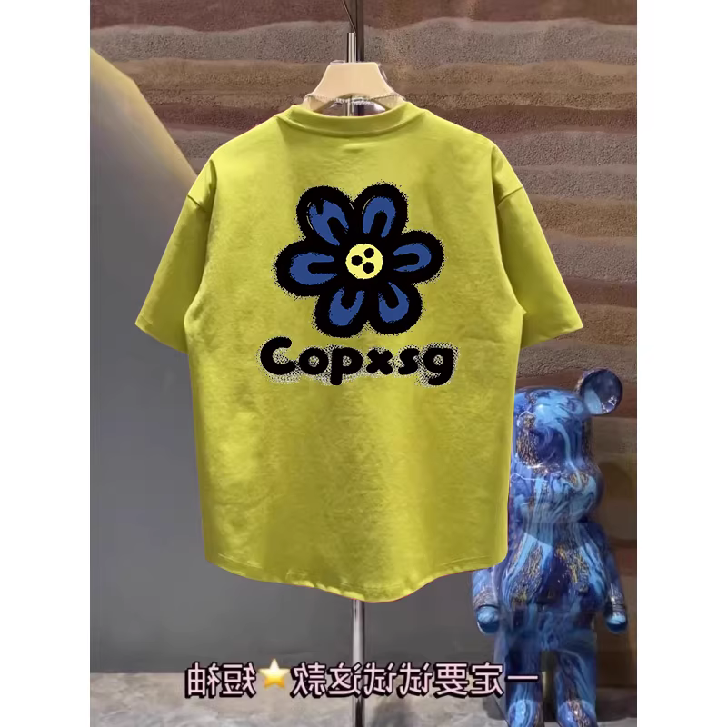 Giảm giá đặc biệt~ Hàng xuất khẩu dư thừa, áo thun ngắn tay in họa tiết cotton nguyên chất mới phong cách Hàn Quốc giảm giá, phong cách cổ điển Mỹ