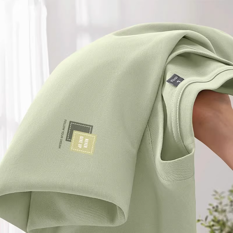 Xả kho hàng hiệu ~ Hàng tồn kho xuất khẩu, áo thun ngắn tay nam nữ, nhãn cắt, chất liệu cotton nguyên chất, kiểu dáng mới mùa thu 2025, áo lót