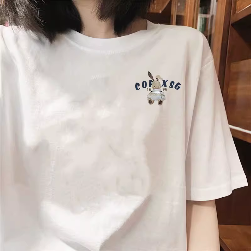 Outlet~ Hàng xuất khẩu thanh lý, áo thun ngắn tay in hình cotton nguyên chất kiểu dáng đơn giản mới mẻ dành cho nam và nữ, hợp thời trang