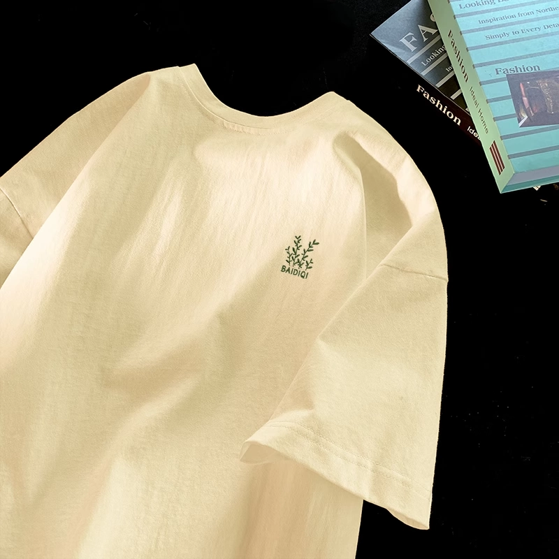 Outlet~ Hàng xuất khẩu thanh lý, áo thun ngắn tay in họa tiết mùa hè mới bằng cotton nguyên chất đơn giản và đa năng