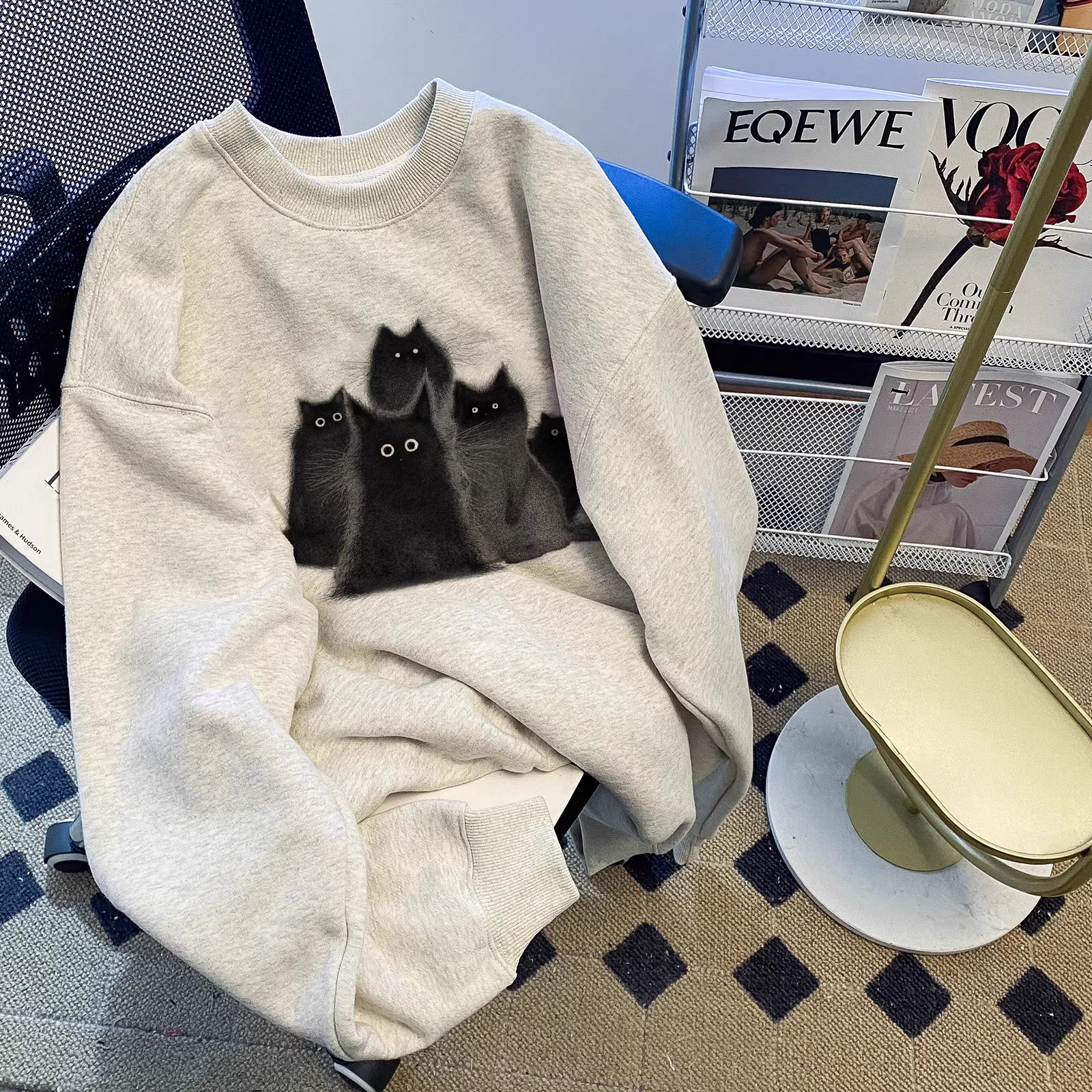 Áo thun nỉ cổ tròn tay dài mỏng nhẹ đa năng, hàng xuất khẩu, giá rẻ mùa thu