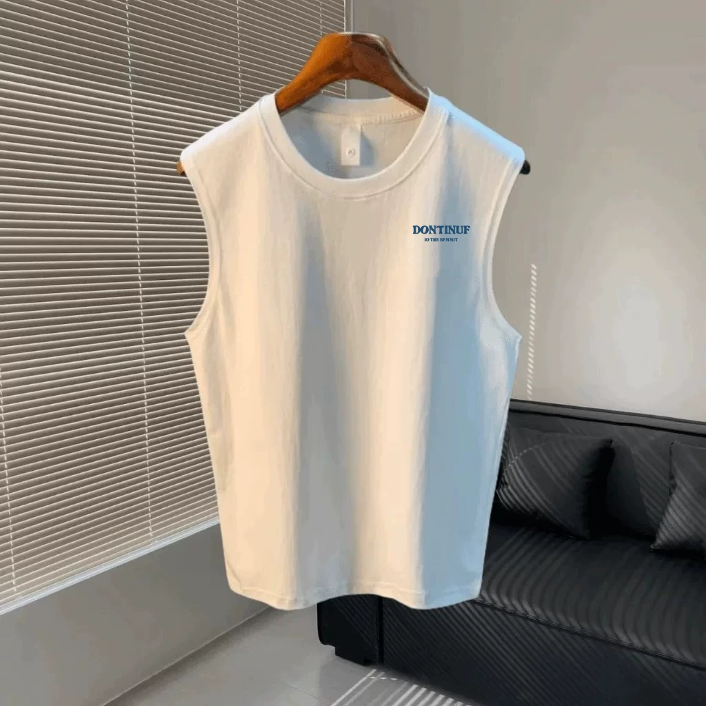 Outlet~ Thương hiệu xuất khẩu thanh lý hàng tồn kho mùa hè mới áo vest không tay unisex bằng cotton nguyên chất