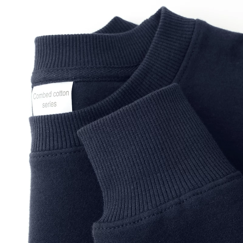 Áo thun nỉ cổ tròn màu trơn kiểu Mỹ mới thu, hàng xuất khẩu, giá rẻ