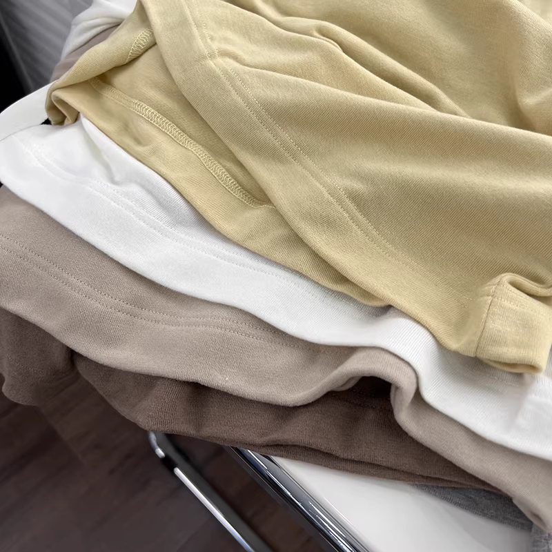 Áo thun ôm body chất liệu cao cấp xuất khẩu, kiểu dáng cổ lọ nửa cao, dành cho nữ, mùa thu đông