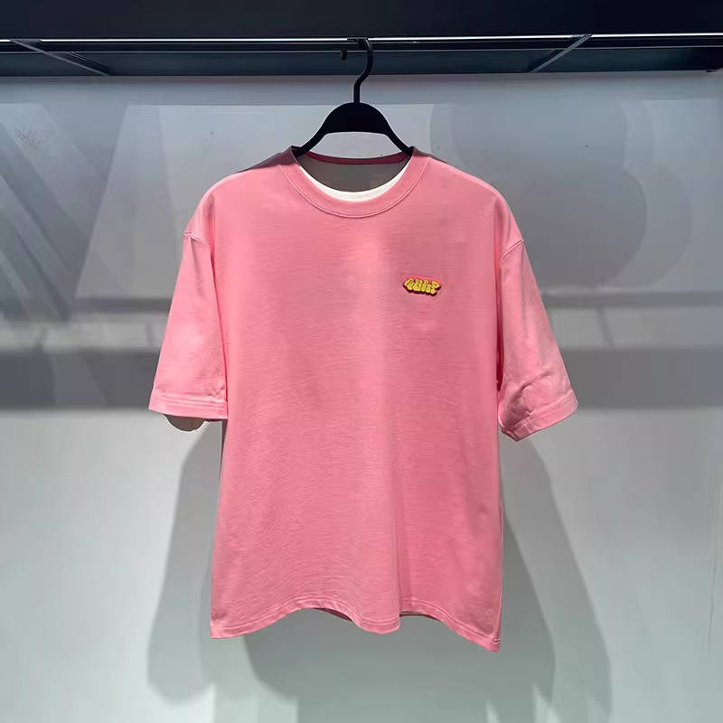 Giảm giá đặc biệt~ Hàng xuất khẩu dư thừa, áo thun cotton nguyên chất in họa tiết, kiểu dáng rộng rãi, thời trang xuân hè, giá ưu đãi