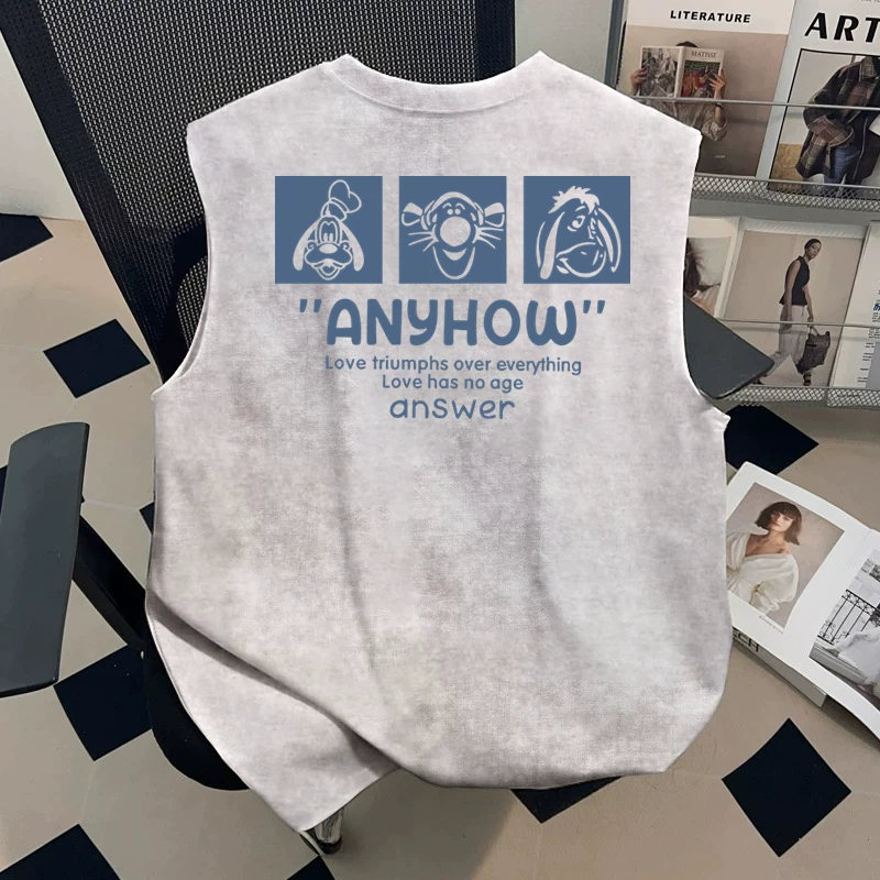 Outlet~ Hàng xuất khẩu thanh lý, áo vest thể thao kiểu Mỹ nhuộm tie-dye mới, phong cách ins, giá rẻ