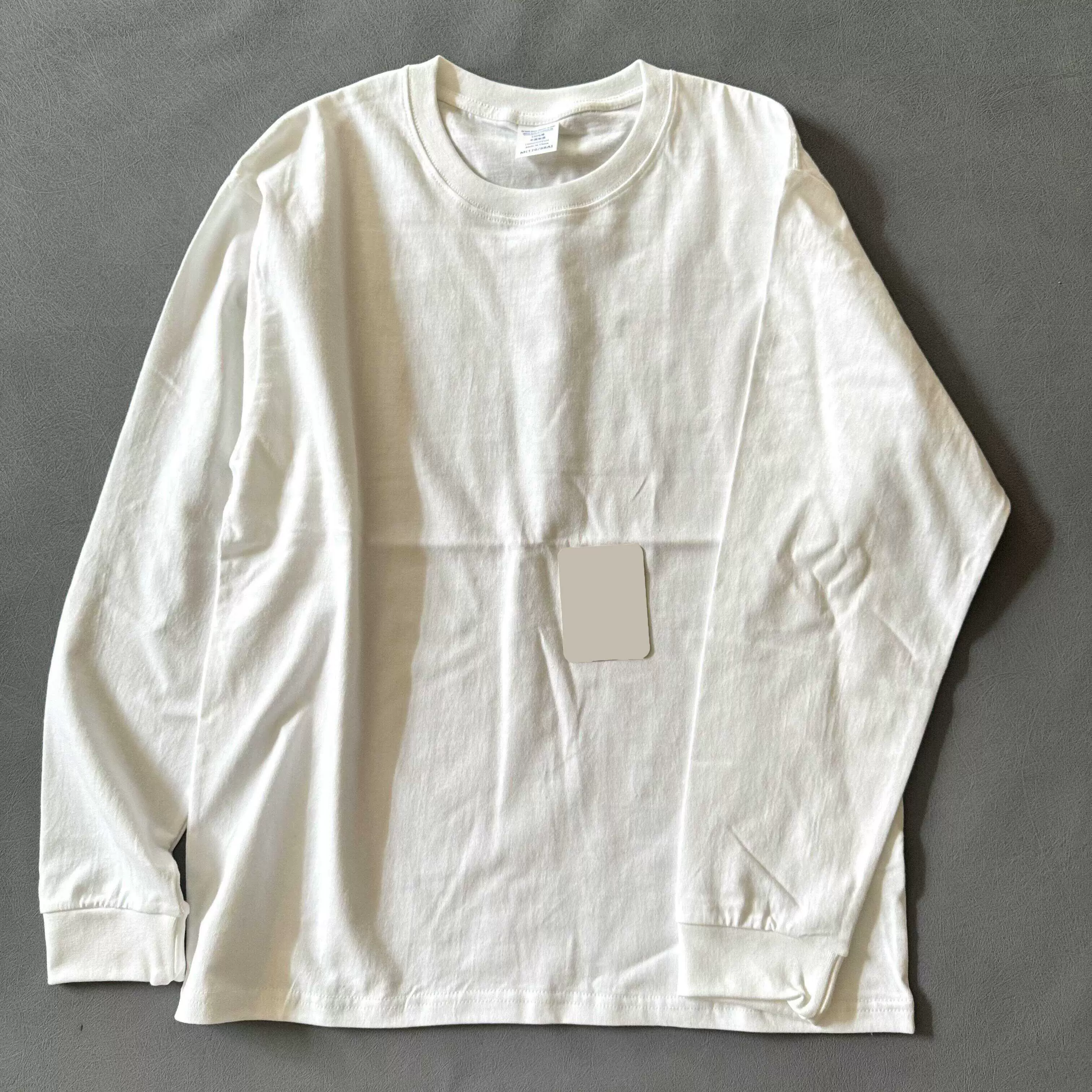 Outlet~ Áo thun dài tay chất liệu cotton nguyên chất, kiểu dáng Mỹ, màu trơn, đa năng, thích hợp mặc mùa thu đông, hàng xuất khẩu thương hiệu.