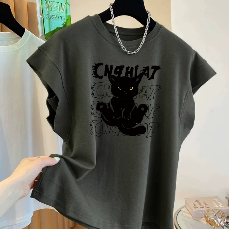 Outlet~ Hàng xuất khẩu, áo ba lỗ tay bồng unisex, thoải mái, thoáng khí, đa năng, hợp thời trang