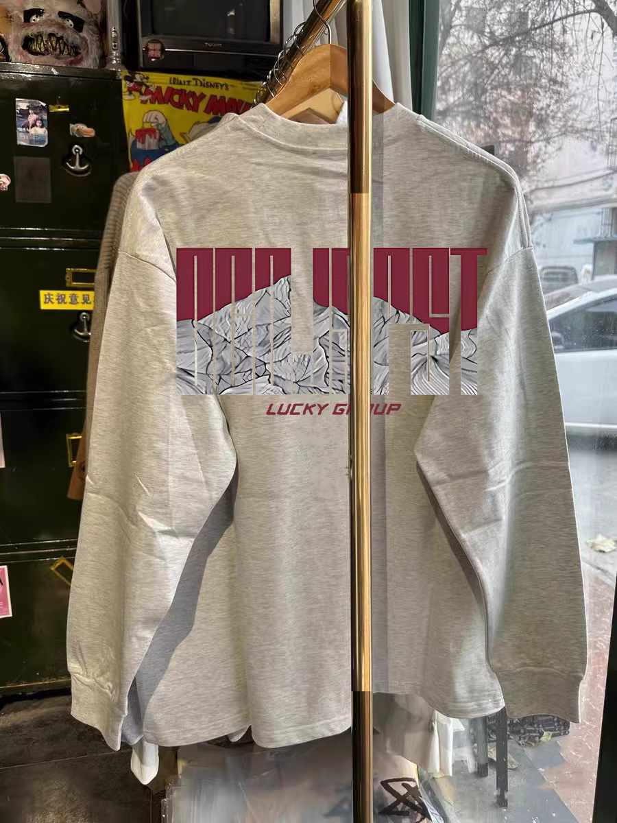 Outlet~ Áo thun dài tay dáng rộng chất liệu cotton nguyên chất mới thời trang xuất khẩu dành cho nam và nữ