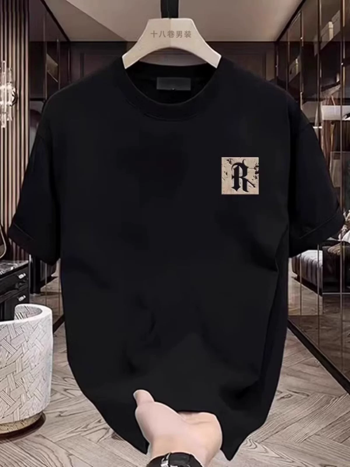 Đồ xuất khẩu dư thừa ~ Áo thun nam nữ tay ngắn, nhãn cắt, xuất khẩu rút lại, kiểu mới hè 2024, chất cotton dày in hình.