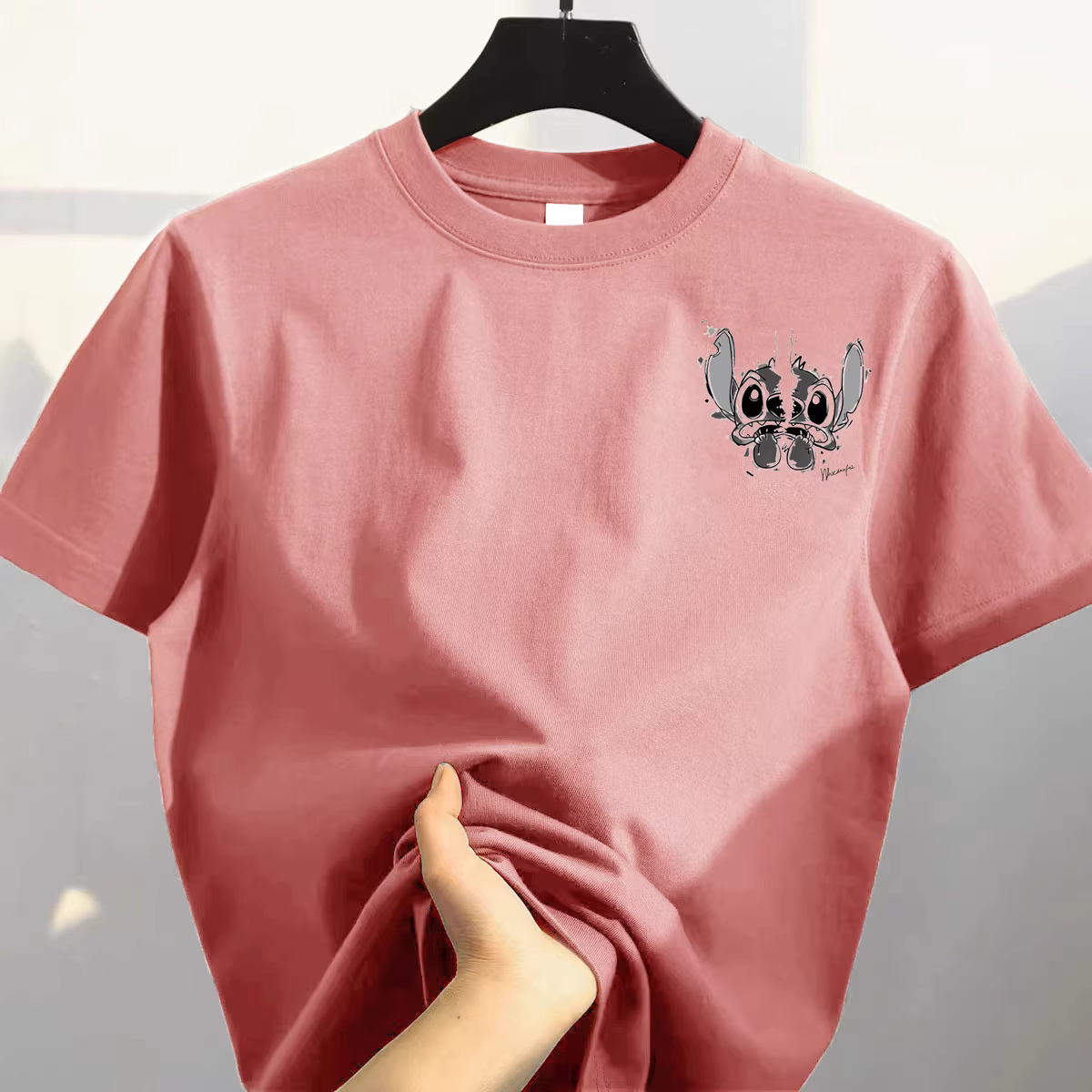 Áo thun cotton 100% nguyên chất, kiểu dáng đơn giản, in họa tiết, tay ngắn, hàng xuất khẩu, thanh lý kho.