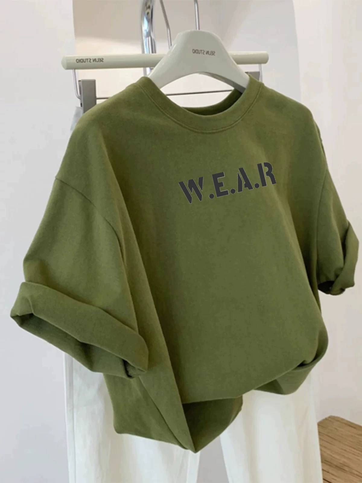 Đơn hàng xuất khẩu dư thừa ~ Cắt mác, thu hồi từ ngoại thương, in ấn, cá nhân hóa, cổ tròn, chất liệu cotton nguyên chất, đơn giản, thời trang, tay ngắn, phong cách Hồng Kông, kiểu ins.