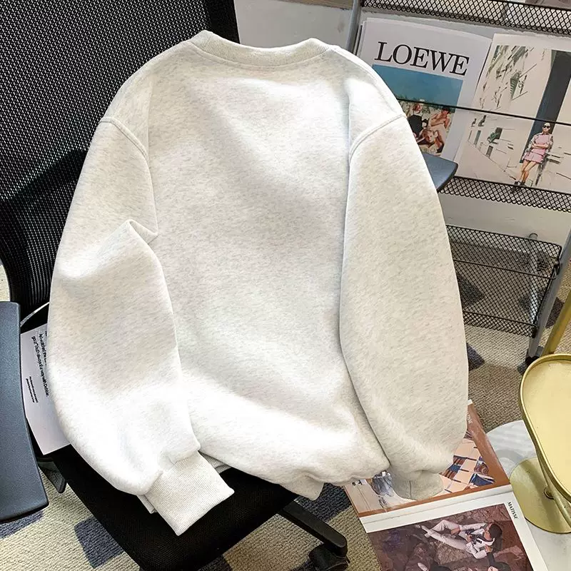 Áo khoác nỉ nữ cổ tròn in hình thời trang mới mùa thu đông, hàng xuất khẩu, giá rẻ