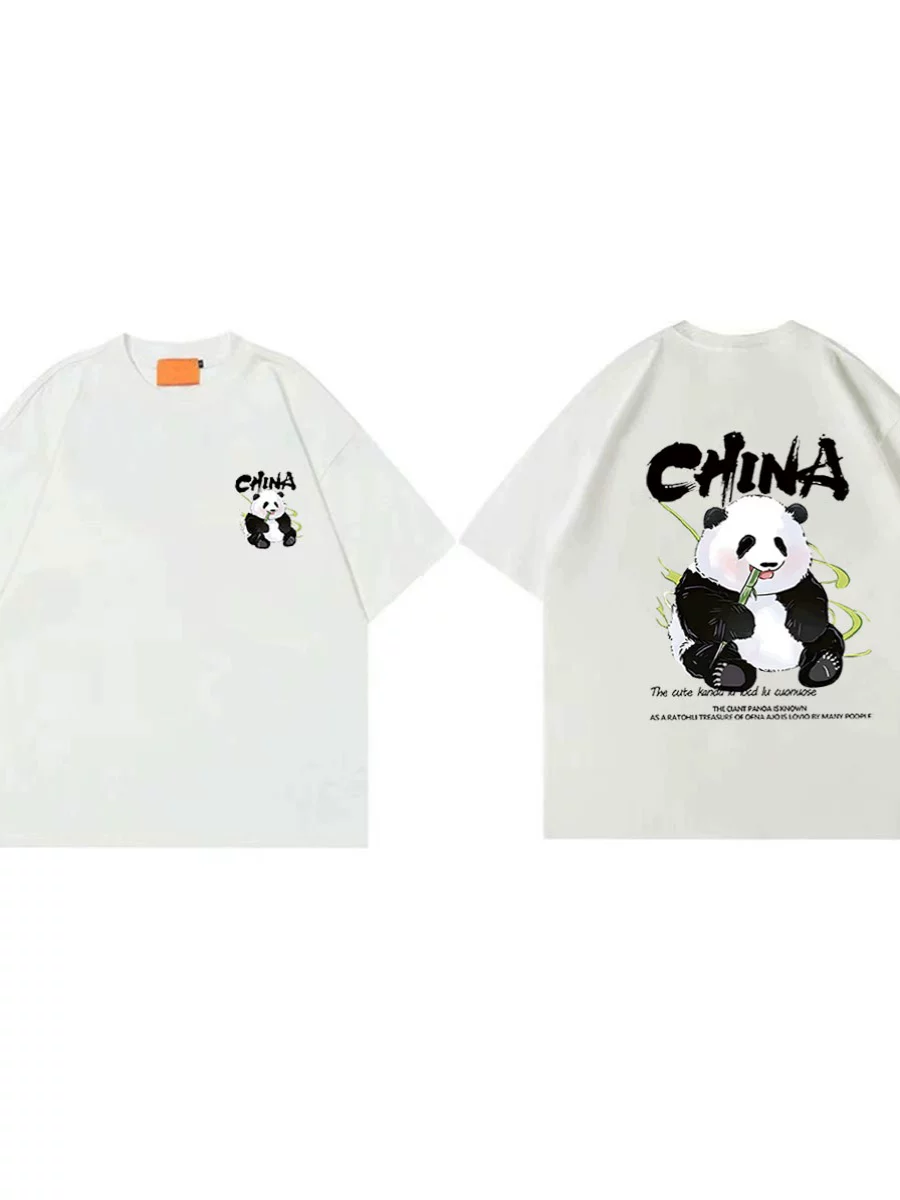 Xả kho hàng xuất khẩu dư thừa ~ Áo thun nam nữ cotton 100% in hình, tay ngắn, xu hướng quốc dân, mẫu mới 2024